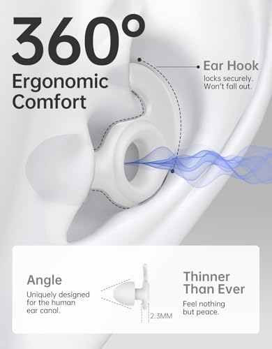 Welove Ultra-Comfy Ear Plugs with First-Ever UV Sanitizer—Reusable Earplugs for Sleep, Focus, Travel, and Noise Sensitivity |Hearing Protection |Customizable Fit | 18dB NRR Noise Reduction - color: Airy