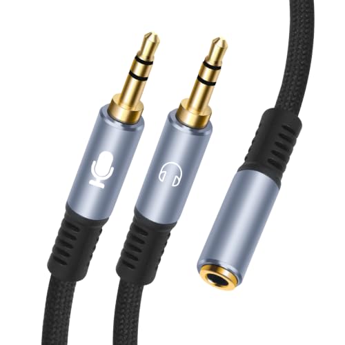 1/8" TRS Stereo Splitter Cable for Headphone, PC Laptop, Perfect for Switching or Two Sets of Speakers (1/8" TRS Stereo Female to Dual Male, 10FT-Splitter 20cm) - size: 10FT-Splitter 20cm, style: 1/8" TRS Stereo Female to Dual Male