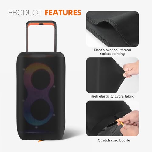 Speaker Cover Dust Case Compatible with JBL Partybox 520 Party Speaker | Stretch Fabric Dust Cover with Elastic Thread, Prevents Scratches, Dustproof, Easy to Move - size: For JBL Partybox 520