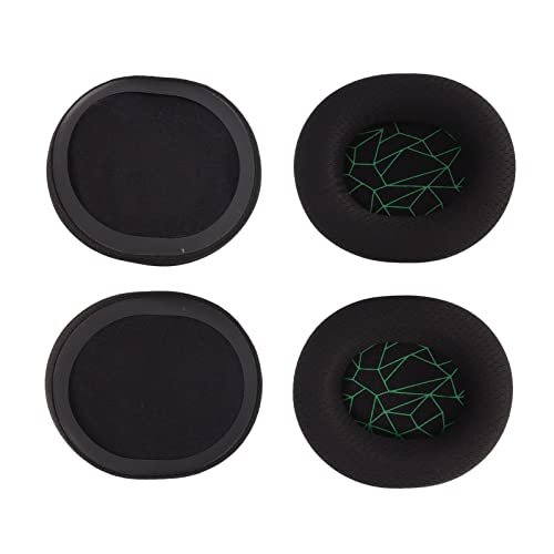 Replacement Ear Cushion Pads with Memory Foam Protein Leather for 3 5 7 Pro ATH M40X M50X MDR 7506 Cloud 2 Black V2 (Black earpads with Green Silk Screen) - color: Black earpads with green silk screen