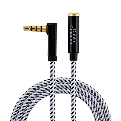 CableCreation 3.5mm Headphone TRS Extension Cable Bundle with 90 Degree TRRS 3.5mm Extension