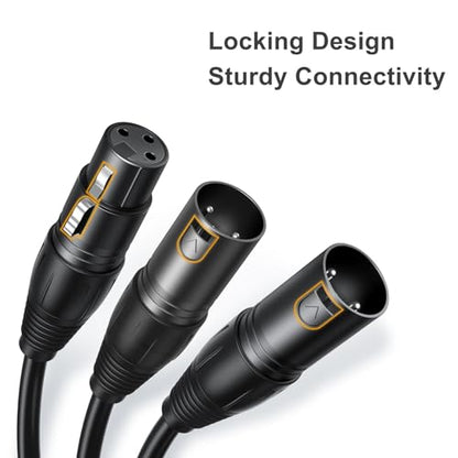 Balanced XLR Splitter Dual XLR Male to 1XLR Female XLR Y-Split Patch Cable | 2XLR to 1XLR 3Pin Microphone Splitter for Studio Preamp,Equzalizer, speaker, Patch Bay, Studio Harmonizer, 1-feet - size: 1 Female XLR to 2 Male XLR, style: 1 Pack