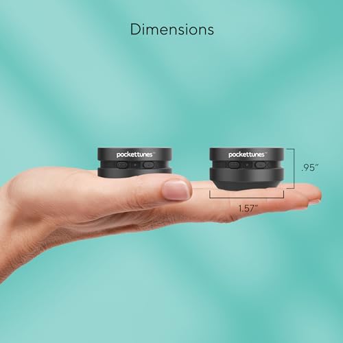 PocketTunes Bone‑Conduction Bluetooth Speakers – 2‑Pack Mini Wireless Speakers, Surface‑Amplifying Sound, True Wireless Stereo, USB‑C Rechargeable, Portable