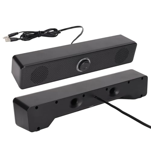 6w Wired Computer Speaker System, USB Powered Wired Sound Bar with Volume Control, 3.5mm Input USB Powered Sound Bar for Computers, Desktops, and Laptops