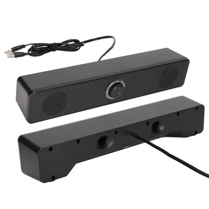6w Wired Computer Speaker System, USB Powered Wired Sound Bar with Volume Control, 3.5mm Input USB Powered Sound Bar for Computers, Desktops, and Laptops