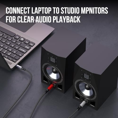 3.5mm 1/8 Stereo to Dual 1/4 TS Mono Y Splitter Audio Cable Adapter Compatible with iPhone, PC, Computer Sound Card, Mixer, Multimedia Speaker, Home Stereo System 10FT - size: 10ft