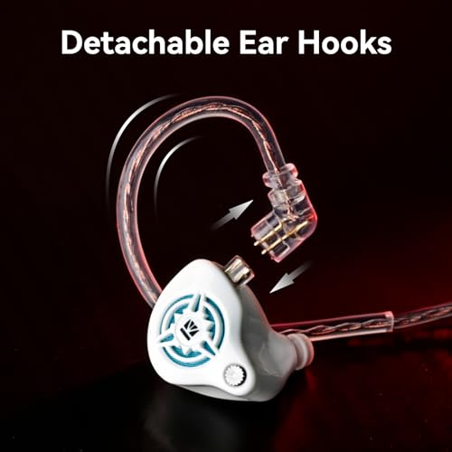 2026 Latest erabuds,KBEAR BK1 Wired Gaming Earbuds,10mm Single DD in Ear Monitor,HiFi Headset Wired Earbuds IEM Earphones with Detachable Cable for Gaming/Music/Video (White, 3.5 with mic) - color: A
