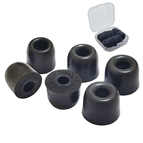 Memory Foam Tips Universal Replacement Ear Tips for 4mm-5.5mm Storage Box | 3 Pairs LMS Noise Isolating, Secure Fit Anti-Slip Earbuds Tips for In-Ear Earphones - size: 4.0-LMS