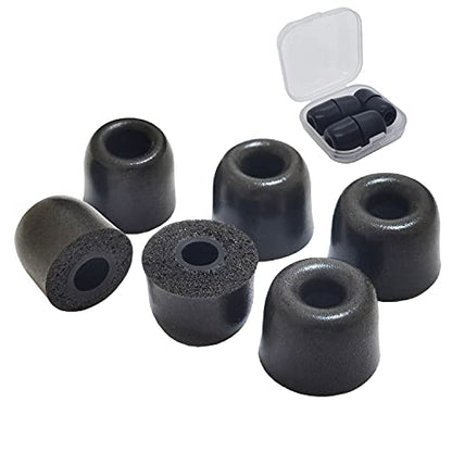 Memory Foam Tips Universal Replacement Ear Tips for 4mm-5.5mm Storage Box | 3 Pairs LMS Noise Isolating, Secure Fit Anti-Slip Earbuds Tips for In-Ear Earphones - size: 4.0-LMS