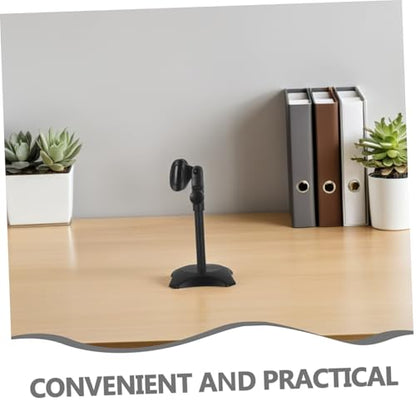 Toddmomy Adjustable Desktop Microphone Stand with Heavy Duty round Base, Compact and Portable Mic Table Stand Compatible with Handheld and Heavyweight Microphones for Podcasts