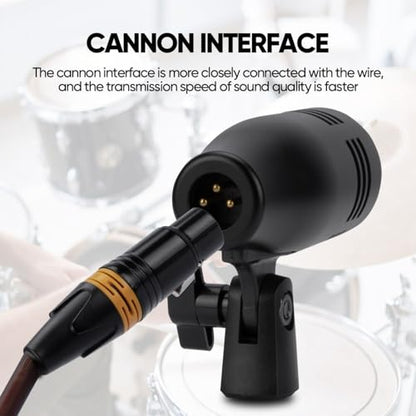 W IN-MIX 7 Piece Wired Dynamic Drum Mic Kit (Whole Metal)- Kick Bass, Tom/Snare & Cymbals Microphone Use for Drums, Vocal, Other Instrument Complete with Thread Clip, Mics Holder