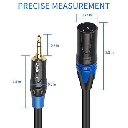 3.5mm to XLR Cable, Unbalanced 1/8 inch Mini Jack TRS Stereo Male to XLR Male Microphone Audio Cable - 10 FT - size: 10 FT
