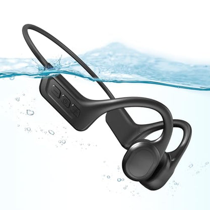 Bone Conduction Headphones,Waterproof IP68,Wireless Bluetooth 5.3 Earphones with Microphone, Built-in 32GB MP3 Open Ear Bluetooth Headphones for Running,