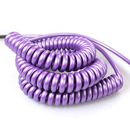 Premium Guitar Coil Cable 40 Feet, Instrument Coiled Curly Cord for Guitar Bass, 1/4 inch Right Angle to Straight, Purple - size: 40' (Purple)