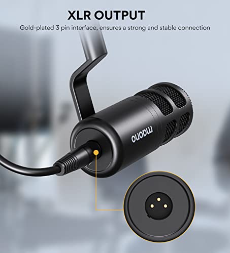 MAONO Podcast Microphone for Beginners, Streaming Microphone, PD100 XLR Mic Works Great with Sound Card, Audio Interface, Ideal for Streaming, YouTube, Voice Over