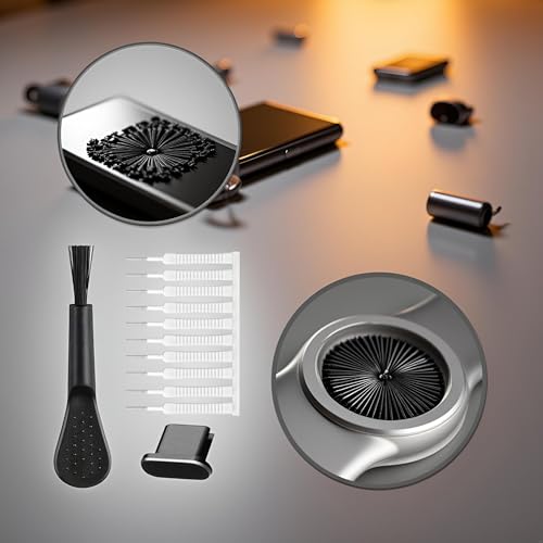 13 Pcs Phone Speaker Cleaning Kit - Cell Phone Port Cleaning Brush, Phone Charger Port Cleaner Kit | Reusable Cleaning Brush with Soft Gentle Bristles, Non Skid Charging Port Cleaning Kit