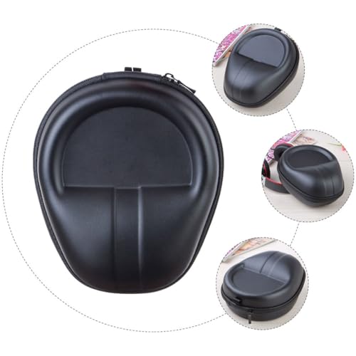 Ipetboom Protective Headset Bag Large Eva Carrying Case with Hard Shell for Over-Ear Headphones Travel Storage Black