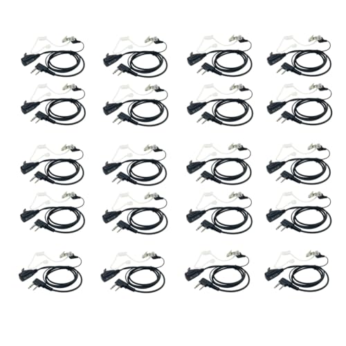 Walkie Talkie Headsets with Mic 2 Pins for Baofeng UV-5R BF-F8HP BF-888S Retevis H-777 Arcshell (20 Packs) - color: 20ps