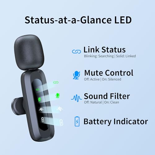 Wireless Mini Microphone for iPhone 15/16/17, iPad, Android, Wireless Lavalier Microphone with Noise Reduction, Portable USB C Lapel Mic for Video Recording, Vlog, Tiktok, YouTube - size: iPhone 15/16/17 & Androids (USB-C)