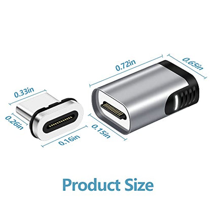 Magnetic USB C Adapter 24 Pin Mini Magnetic USB C Adapter Straight Male to Female Connector 100W PD Fast Charge 20Gbs Data Transfer USB3.1 - color: magnetic usb c adaptr 1pack