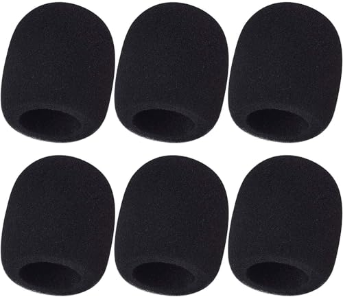 6 PCS Microphone Windscreen Black Foam Handheld Cover, Mic Covers for SM58, E835 by Swagwert - color: Black