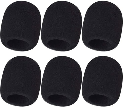 6 PCS Microphone Windscreen Black Foam Handheld Cover, Mic Covers for SM58, E835 by Swagwert - color: Black