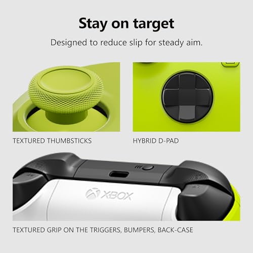 Xbox Wireless Gaming Controller | Electric Volt | Consoles, PCs, TVs, mobile, and more | Textured Grip | Wireless, Bluetooth, USB-C Connectivity - style: Electric Volt