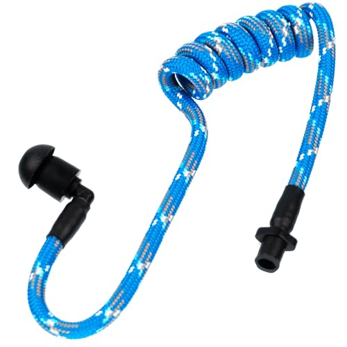 Fabric-Coated Acoustic Tube Ear Piece - Tubeez Walkie Talkie Earpiece with Black Ear Plugs - Moisture-Blocking Threaded Tube Fits with Any Motorola Radio Earpiece, Blue Steel - color: Blue Steel