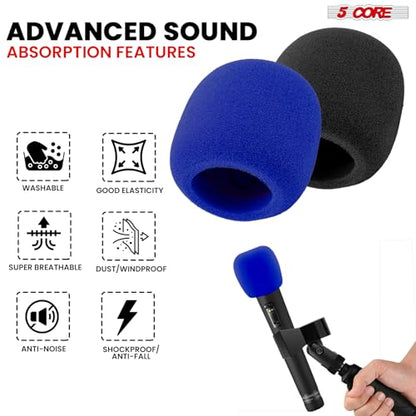 5 Core Microphone Covers Foam Mic Windscreen for Most Standard Handheld Microphone - PARENT SPONGE (1 Pack)