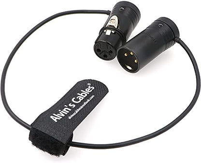 Alvin's Cables Low-Profile 3 Pin XLR Male to Female Cable Original Connector Balanced Microphone Audio Cord Sommer SOD-14 - size: 12 inches