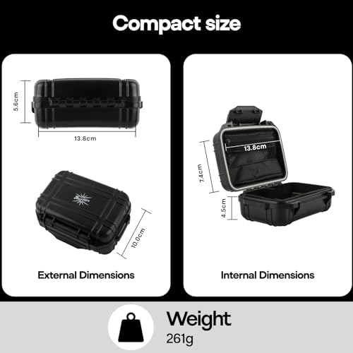 Linsoul Kiwi Ears SONICAP Waterproof Earbud Case, Hard IEM Storage Box | with EVA Lining,Hard Carrying Bag for Headphones,Earphone,Travel Carrying Case Fit for ZS10 Pro Zero:2 EW300 Wan'er 2, Black - color: Black