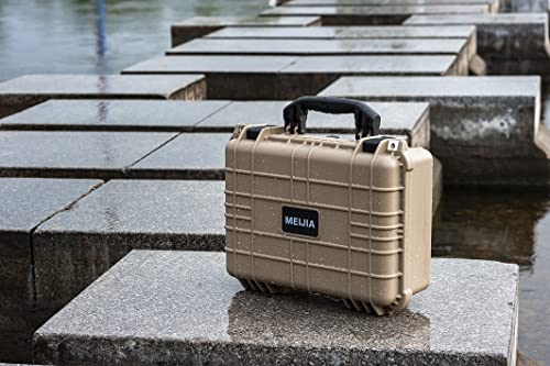 MEIJIA All Weather IP67 Waterproof Hard Camera Case,Hard Protective Case,Hard Case with Customizable Foam,Fit Use of Drones,Camera,Equipments,Pistols(Desert Tan,15.98x12.99x6.85inches) - color: Desert Tan, size: 15.98x12.99x6.85inches