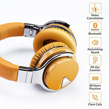 Million Sold 10 Years Classic E7 Active Noise Cancelling Headphones with Upgraded Noise Cancellation, Bluetooth Headphones Wireless with HD Sound Vivid Deep Bass, for Home Office Travel Gift Pcs - color: Yellow, style: E7 Wireless Active Noise Cancelling
