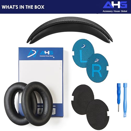 AHG Accessory House Global QC2 QC15 Ear Pads and QC2 QC15 Headband pad Cushion. Compatible with Bose QuietComfort 15 (QC15) and Bose QuietComfort 2 (QC2) Headphones. Easy DIY Fit/Extra Thick