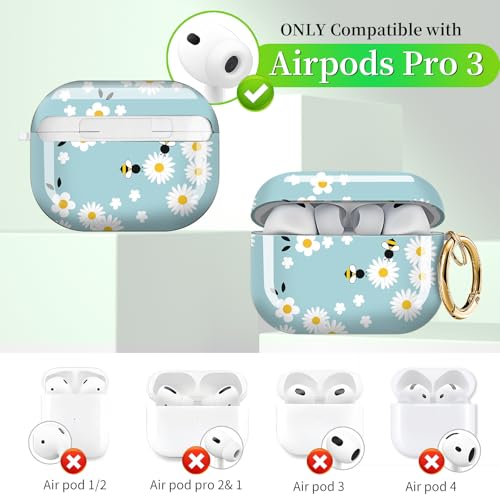 for AirPods Pro 3 Case (2025), Cute Cover Compatible with AirPod Pro 3rd Generation Shell with Rose Gold Keychain Earbuds Case for Women（Cute bee） - color: Cute bee