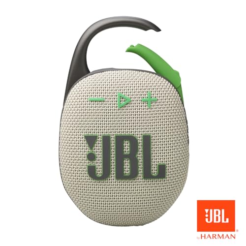 JBL Clip 5 - Ultra-Portable Waterproof Speaker - Sand | Ultra-portable JBL Pro Sound, Redesigned carabiner, Up to 12 hours of playtime plus 3 hours with Playtime Boost - color: Sand