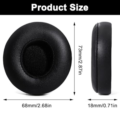 Solo 3 Wireless Earpads Replacement for Beats Solo2 Wired Headphone - Black | Fit for Beats Solo 3/Solo 2 Wireless/Wired A1796/B0534 Headphone, Dust Proof Protein Leather Cushions with Memory Foam Covers - color: Black