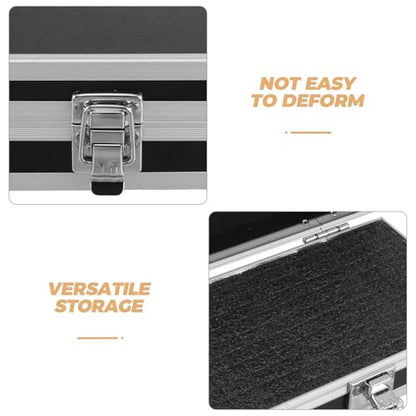 Lockable Equipment Storage Case: 7'' Aluminum Hard Shell Briefcase with Pre-Diced Protective Foam - Carrying Case for Wireless Mic Setups Camera Gear - color: Black