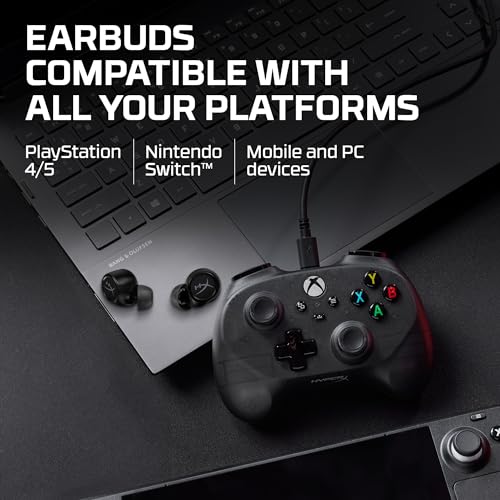 HyperX Cirro Buds Pro – True Wireless Earbuds, Active Noise Cancellation, ANC, Ambient Sound Mode, Low Latency, Bluetooth 5.2, IPX4, Fast Charge, PC, Nintendo Switch, Mobile - Black - color: Black