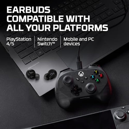 HyperX Cirro Buds Pro – True Wireless Earbuds, Active Noise Cancellation, ANC, Ambient Sound Mode, Low Latency, Bluetooth 5.2, IPX4, Fast Charge, PC, Nintendo Switch, Mobile - Black - color: Black