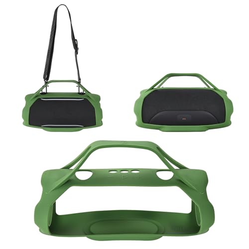 Protective Case w/Handle Strap Compatible with JBL Xtreme 5 Portable Waterproof Speaker, Carrying Silicone Skin Travel Cover Accessories for JBL Xtreme 5, for Outdoors and Work, Green