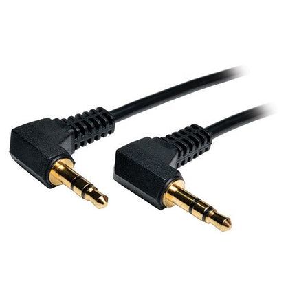 Tripp Lite (P312-001-2RA) 3.5mm Mini Stereo Audio Cable with Two Right Angle Plugs (M/M), 1-ft, Black - size: 1 Count (Pack of 1), style: Two Right Angle Plug
