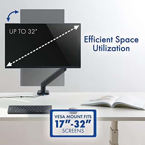 Spring LCD Monitor Arm with USB and Multimedia Ports for: Sceptre Curved 24" 75Hz Professional LED Monitor 1080p 98% sRGB HDMI VGA Build-in Speakers, Machine Black 2021 - style: Single Arm