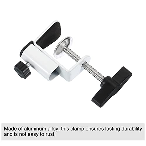 PATIKIL 0.49" Hole Dia. Desk Clamp, 2 Pcs Universal C-Clamp Base with Adjustable Screw for Microphone Mic Arm Table Lamp Mount Holder, White - color: White