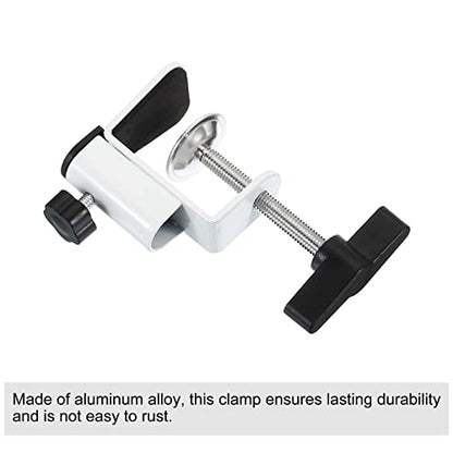 PATIKIL 0.49" Hole Dia. Desk Clamp, 2 Pcs Universal C-Clamp Base with Adjustable Screw for Microphone Mic Arm Table Lamp Mount Holder, White - color: White