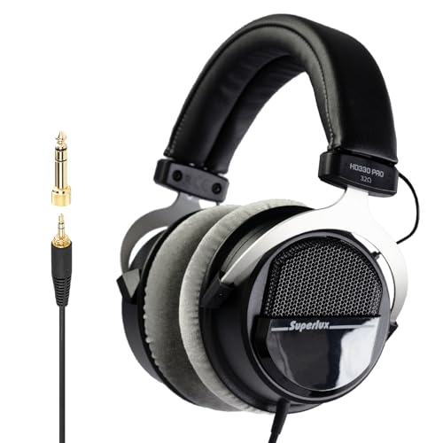 Superlux HD330PRO 32Ω Semi-Open Studio Headphones for Music and Podcasting | For musicians and creators on phones or laptops; 32Ω compatibility, balanced 40mm-driver sound and a semi-open fit.