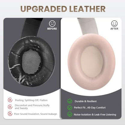 Studio Pro Headphone Ear Pads, Replacement Earpads/Cushions for Beats Studio Pro, with Premium Protein Leather, Resilient Memory Foam, Added Thickness - color: Moon