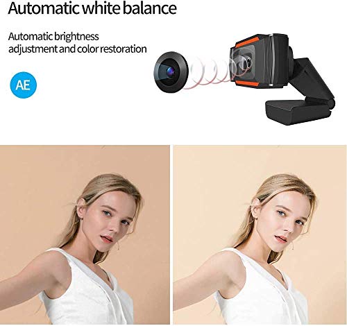 Webcam Webdaraz 1080P HD Autofocus with Stereo Microphone, USB Plug & Play Web Camera for PC/Laptop, Online Classes, Video Calls, Skype, Zoom – W01