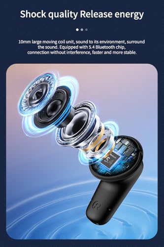 Piluyaa Wireless Earbuds Bluetooth Headphones ANC+ENC Ear Buds with Mic | LED Digital Display Charging Case, IPX7 Waterproof, HIFI Deep Bass Stereo, in-Ear Earphone for iPhone Andriod -Black - color: BLACK