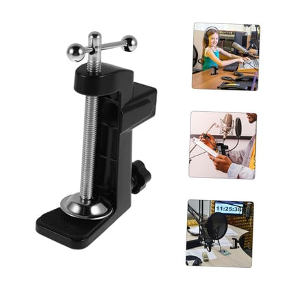 Black Mic Arm Desk Mount with Adjustable Table Clamp, Cantilever